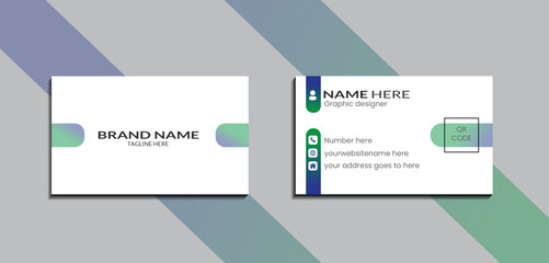 modern business card design . double sided business card design template . flat gradient  business card inspiration.