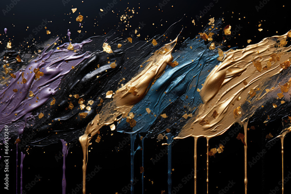 Poster abstract make up on black background 
