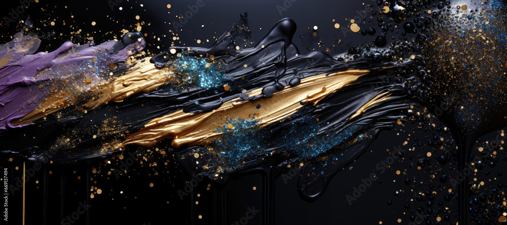 Poster abstract black gold make up
