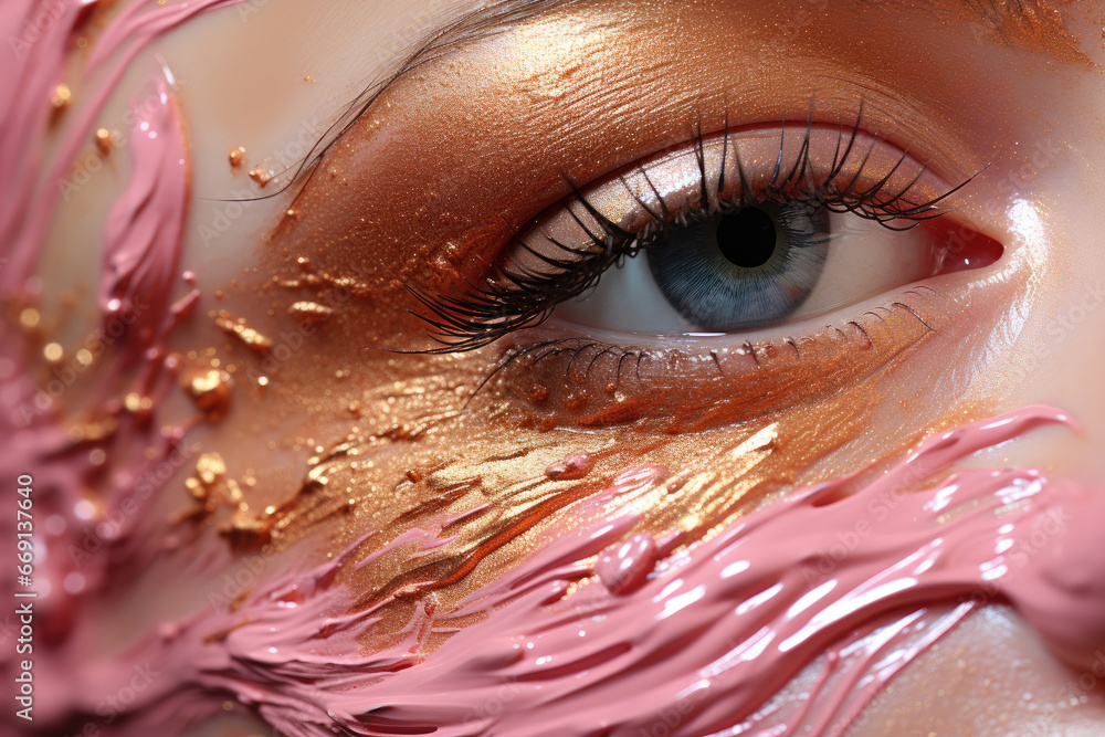 Poster abstract make up brush strokes background