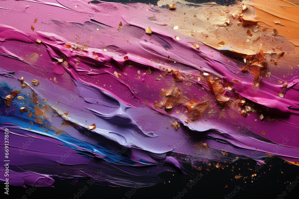 Poster Colorfully abstract make up brush strokes background

