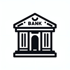 Minimalist icon; bank icon