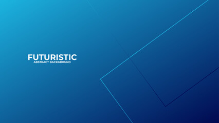 Naklejka premium Modern Blue Futuristic Abstract geometric background. Futuristic hi-technology concept. Horizontal banner template. Suit for cover, banner, brochure, corporate, poster, presentation, website