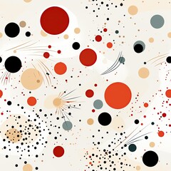 seamless pattern texture with red circles ornament on white background for decorating fabrics and textiles