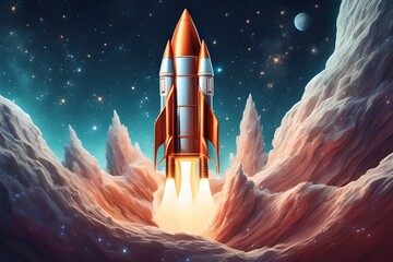 3D Rocket in space