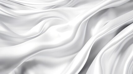 Close up of silver silk background, Abstract white cloth fabric wave - obrazy, fototapety, plakaty