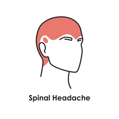 Spinal Headache color icon. Vector isolated illustration