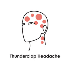 Thunderclap Headache color icon. Vector isolated illustration