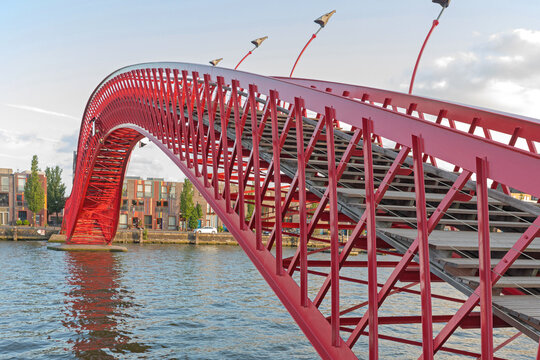 Red Python Bridge Amsterdam Netherlands