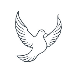 Obraz premium The dove and pigeon symbolize art design. The universal peace, innocence, and purity symbols