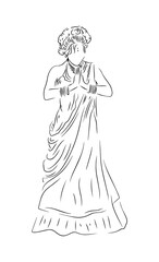 Fototapeta premium beautiful woman using bikini, lingerie, photography, line art illustration