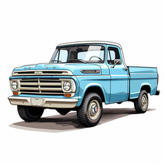 Detailed illustration of a pickup truck