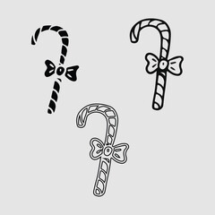 Candy cane Christmas set decorations.Christmas candy canes.
Vector illustration isolated on white background.Christmas candy recipes,
Christmas candy list, Christma candy cane,popular Christmas candy.