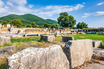 Ruins of the ancient Greek city of Messenia, Peloponnese, Greece