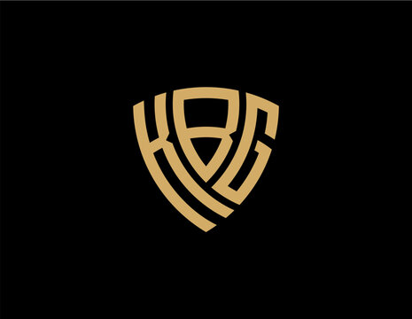 KBG creative letter shield logo design vector icon illustration