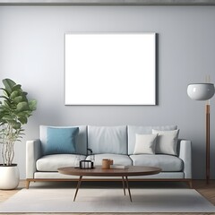 a white frame on a wall