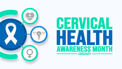 January is Cervical Health Awareness Month background template. Holiday concept. background, banner, placard, card, and poster design template with text inscription and standard color. vector.