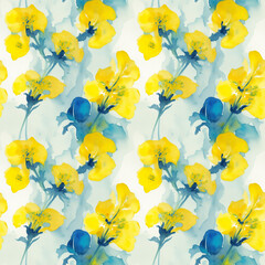 Obraz premium seamless watercolor floral abstract colorful wallpaper