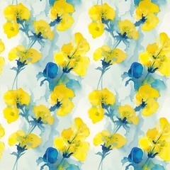 Kussenhoes seamless watercolor floral abstract colorful wallpaper © Алена Харченко