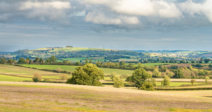 Beautiful Cotswold landscape on a sunny autumn day