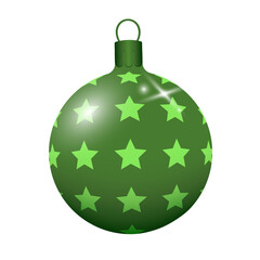 Christmas tree toy. Realistic christmas ball on a transparent background. Vector illustration. 