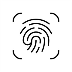 Fingerprint icon. Digital security authentication concept on white background