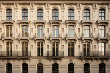 Fototapeta premium Facade of a multi-storey urban building
