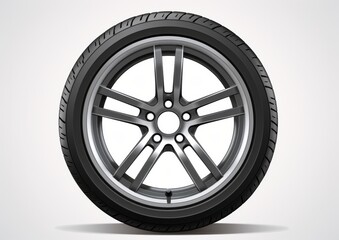 Obraz premium Wheel, tire on white background, isolated. Car, truck, bus tires.