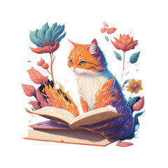 Cute cat watercolor design