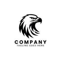Eagle Logo Design, Minimal Eagle Face Logo template