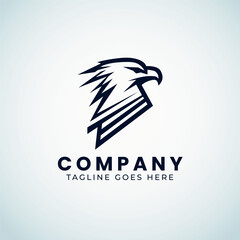 Obraz premium Eagle Logo Design, Minimal Eagle Face Logo template