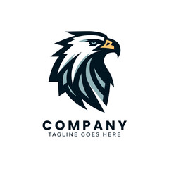 Eagle Logo Design, Minimal Eagle Face Logo template