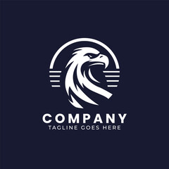 Eagle Logo Design, Minimal Eagle Face Logo template