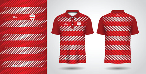 red sublimation polo sport jersey mockup design