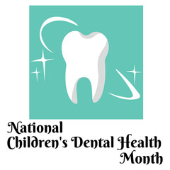 National Children's Dental Health Month, design of a postcard or banner about a medical event