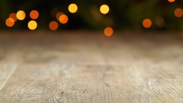 Background, Christmas light, wooden floor