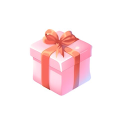 2D Pink Gift Box Present for Girl clipart