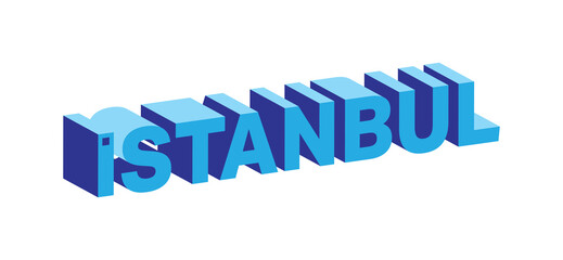 3d istanbul word on white background