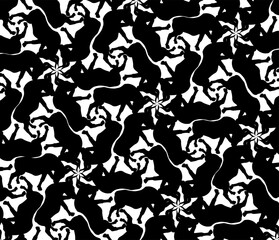 silhouettes of bulls, buffalo patterns