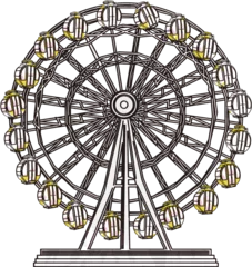 Deurstickers 観覧車（Ferris wheel）(PNG) © Saito.