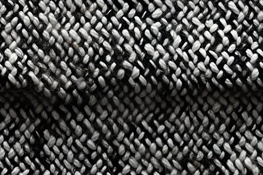 seamless texture of textile fabric with pattern knitted with black and white woolen threads