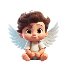 Fototapeta premium watercolor cute baby angel
