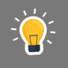 Light bulb concept idea on grey background. Innovation, Idea, concept.