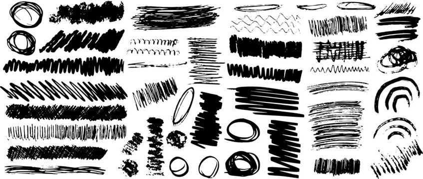 vector crosshatch strikethrough hand drawn childish doodle big set