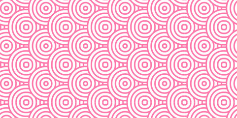 Seamless geometric ocean spiral pattern and abstract circle wave lines. pink seamless tile stripe geomatics overlapping create retro square line backdrop pattern background. Overlapping Pattern.
