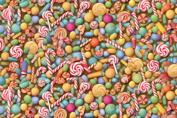 Fototapeta na wymiar The cute Christmas Candy Canes pattern on a background is ideal for gift wrapping paper, .poster,backgrounds, and other high-quality prints.