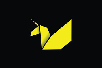 origami unicorn logo © Jikno