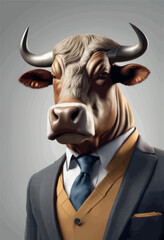 illustration of bull with business background illustration of bull with business background business bull concept 3d illustration