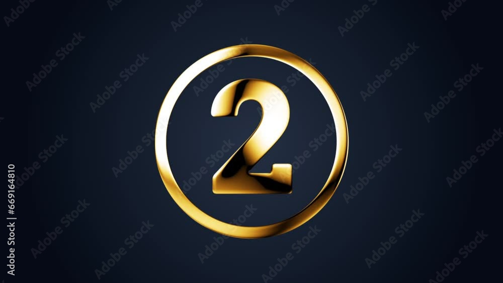 Poster luxury golden two number animation. motion text effect animation on black abstract background.