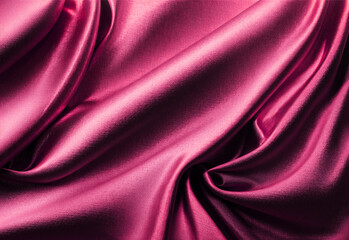 Obraz premium Purple silk or satin texture. Silky shiny fabric. Dark luxury background with space for design. Gradient. Light and shadow pattern on fabric. Textile